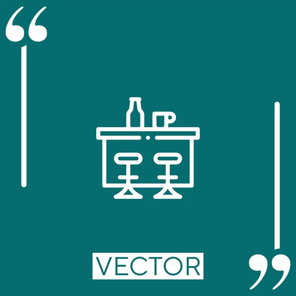 Bar Counter Vector Icon Icona Lineare Linea Tracciata Modificabile — Vettoriale Stock