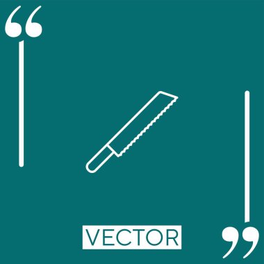 Büyük ekmek bıçağı doğrusal simgesi. Düzenlenebilir vuruş çizgisi