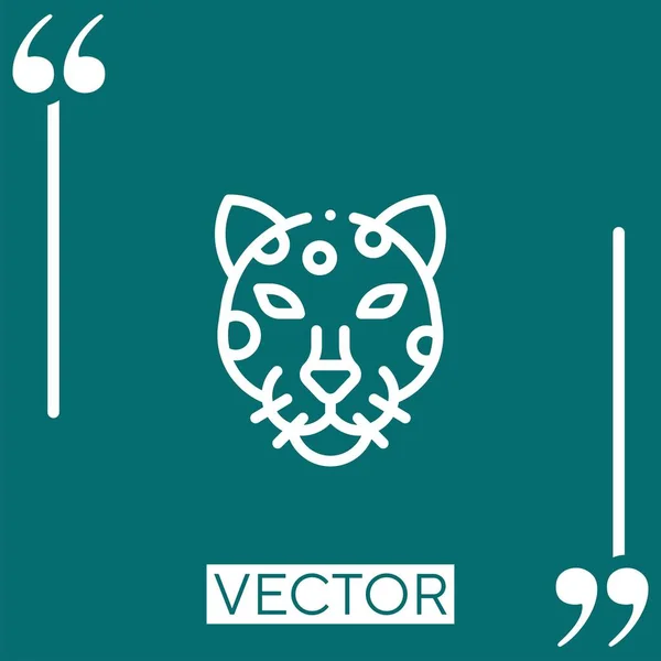 Jaguar Vektor Symbol Lineares Symbol Bearbeitbare Strichlinie — Stockvektor