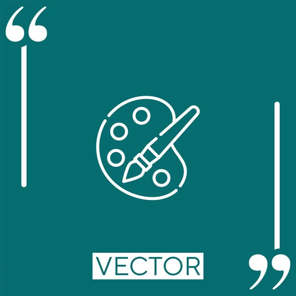 Verf Palet Vector Icoon Lineair Icoon Aanpasbare Streepjeslijn — Stockvector