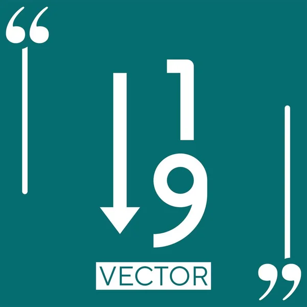 Sorrend Lineáris Ikon Szerkeszthető Vonal — Stock Vector