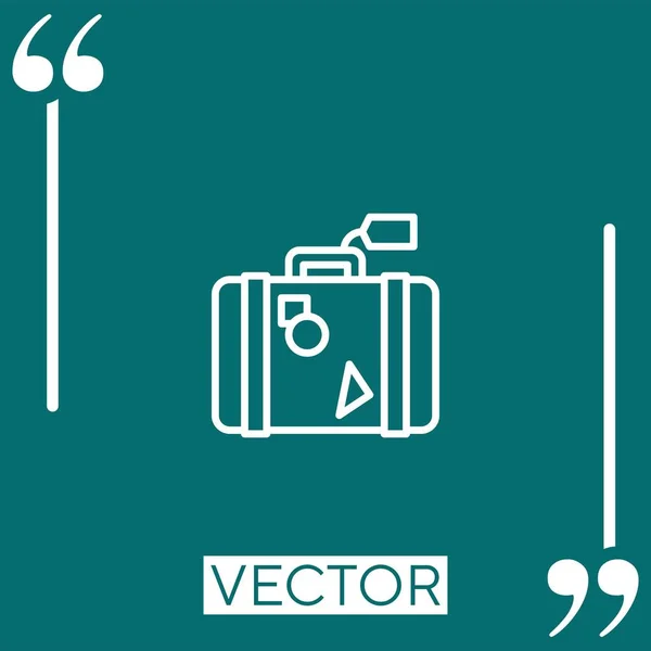 Suitcase Linear Icon Editable Stroke Line — Stock Vector
