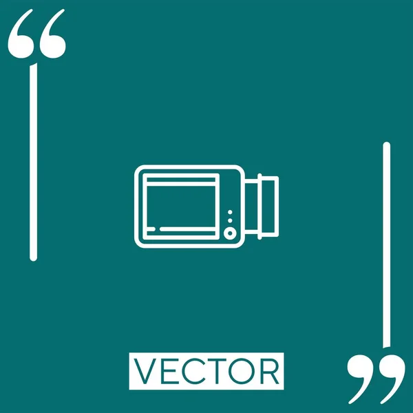 Cámara Vídeo Icono Lineal Línea Carrera Editable — Vector de stock