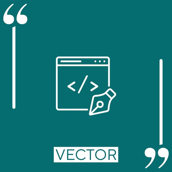 Web Design Ícone Linear Linha Curso Editável — Vetor de Stock