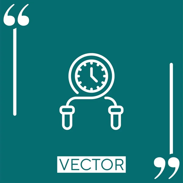 Relógio Ícone Linear Linha Curso Editável — Vetor de Stock