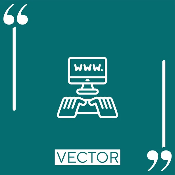 Computing Linear Icon Editable Stroke Line — Stock Vector