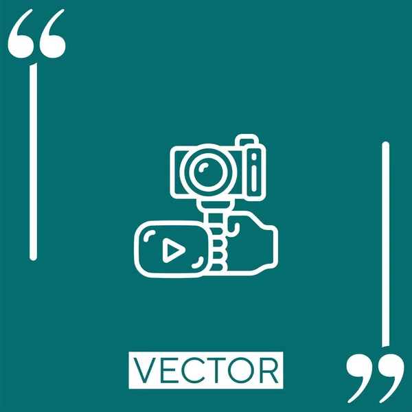 Vlogger Ícone Linear Linha Curso Editável — Vetor de Stock