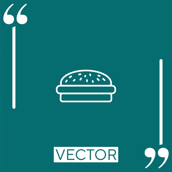 Einfaches Burger Linear Symbol Editierbare Strichlinie — Stockvektor