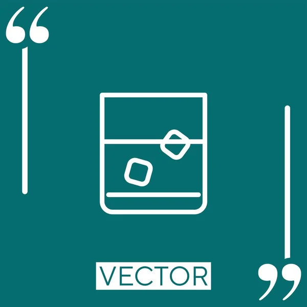 Vidrio Con Rocas Icre Icono Lineal Línea Carrera Editable — Vector de stock