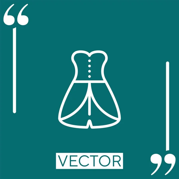 Vestido Icono Lineal Línea Carrera Editable — Vector de stock