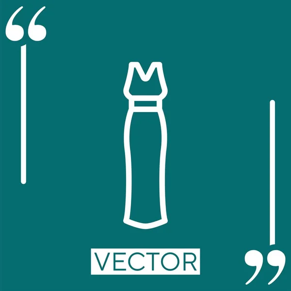 Vestido Icono Lineal Línea Carrera Editable — Vector de stock