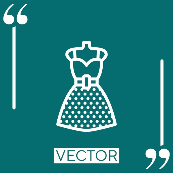 Vestido Ícone Linear Linha Curso Editável — Vetor de Stock