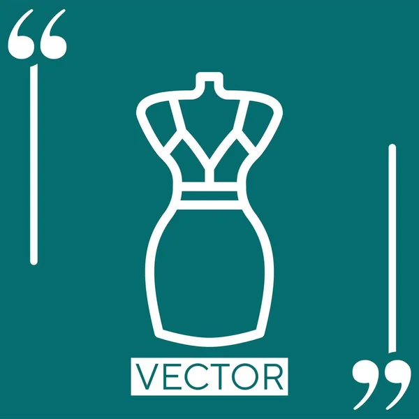 Vestido Ícone Linear Linha Curso Editável — Vetor de Stock