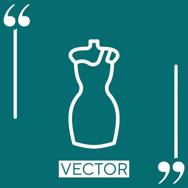 Vestido Ícone Linear Linha Curso Editável — Vetor de Stock