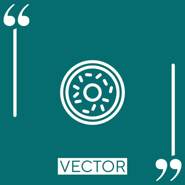 Nagy Donout Lineáris Ikon Szerkeszthető Vonal — Stock Vector
