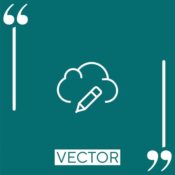 Иконка Вектора Вектора Облака Линейная Редактируемая Линия — стоковый вектор