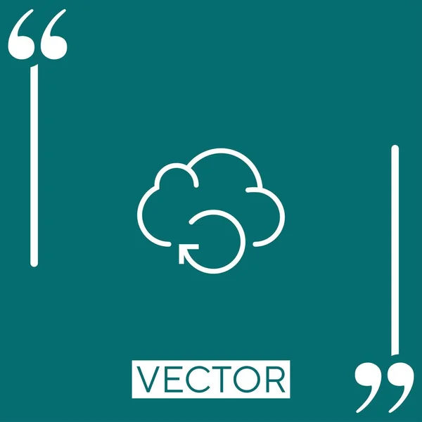 Cloud Computing Vektor Symbol Lineares Symbol Bearbeitbare Strichlinie — Stockvektor