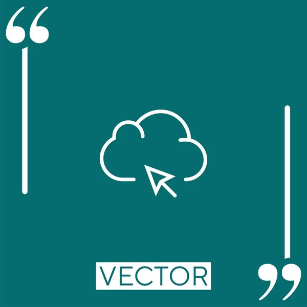 Cloud Computing Vector Icon Icono Lineal Línea Acariciada Editable — Vector de stock