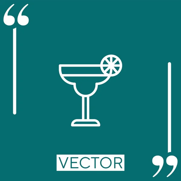 Cocktail Vektor Symbol Lineares Symbol Bearbeitbare Strichlinie — Stockvektor