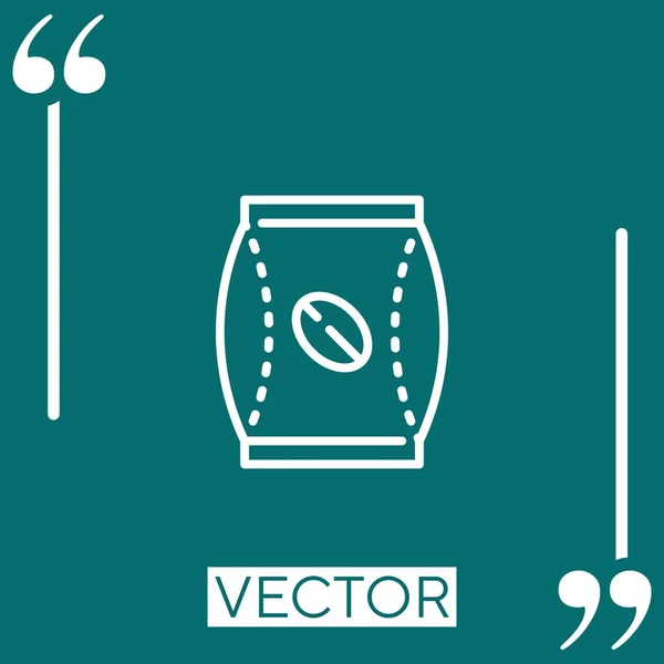 Ícone Vetor Saco Café Ícone Linear Linha Encadeada Editável — Vetor de Stock