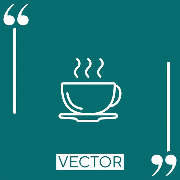 Coffee Cup Linear Icon Editable Stroke Line — Stock Vector