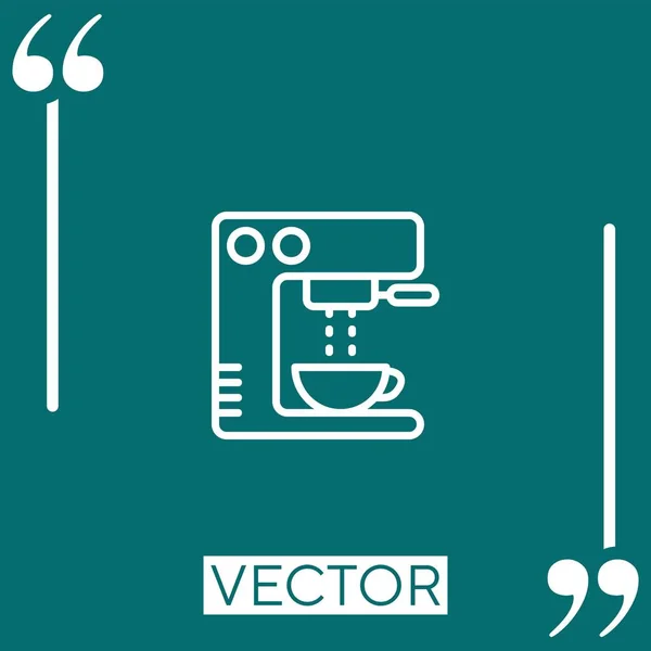 Coffee Machine Linear Icon Editable Stroke Line — Stock Vector