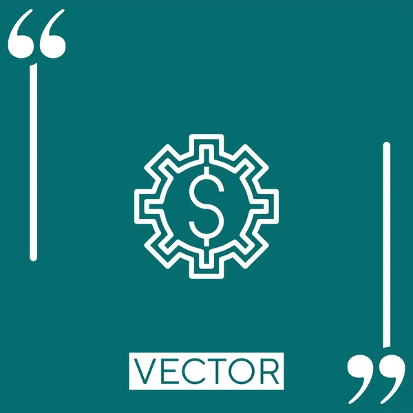 Ícone Vetor Cogwheel Ícone Linear Linha Encadeada Editável — Vetor de Stock