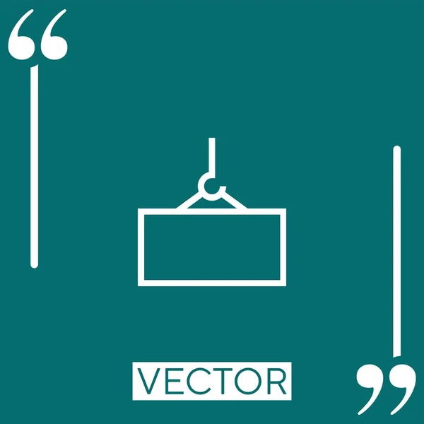 Icono Del Vector Grúa Icono Lineal Línea Acariciada Editable — Vector de stock