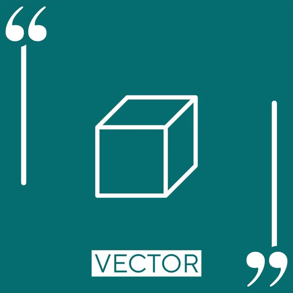 Icône Vectorielle Cube Icône Linéaire Ligne Caressée Modifiable — Image vectorielle