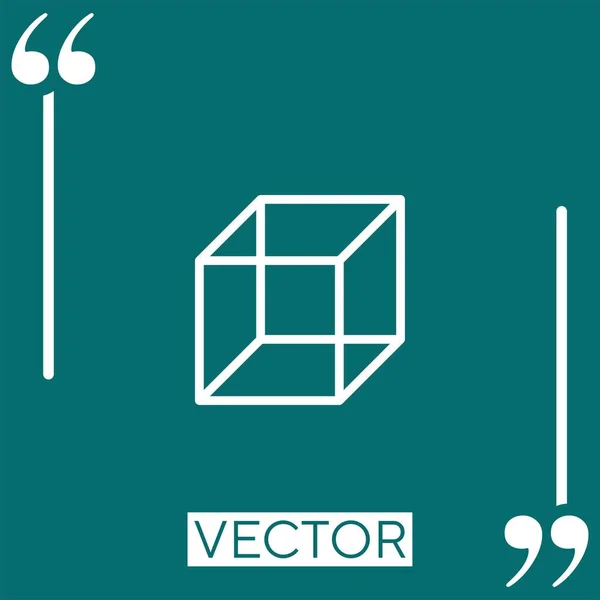 Icône Vectorielle Cube Icône Linéaire Ligne Caressée Modifiable — Image vectorielle