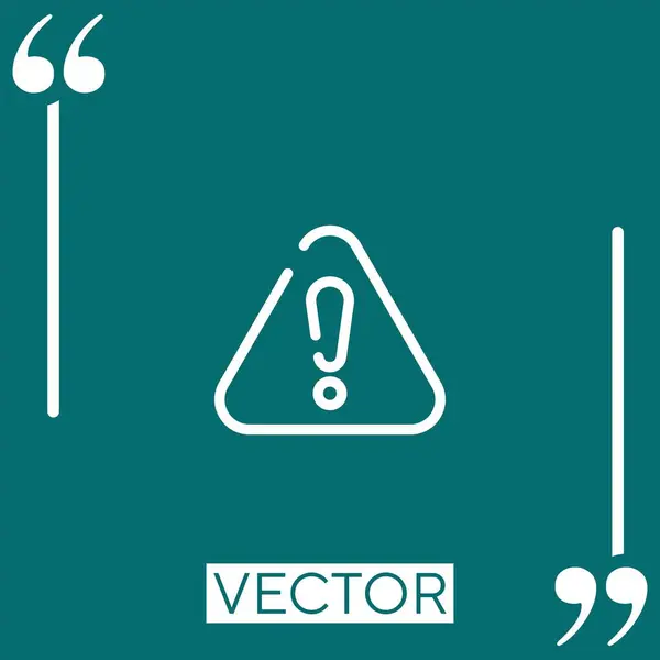 Danger Vector Icon Icono Lineal Línea Acariciada Editable — Vector de stock