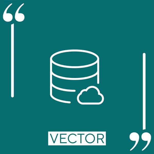 Datenbank Vektor Symbol Lineares Symbol Bearbeitbare Strichlinie — Stockvektor