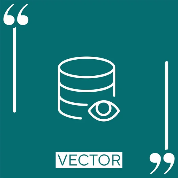 Base Datos Vector Icono Icono Lineal Línea Acariciada Editable — Archivo Imágenes Vectoriales