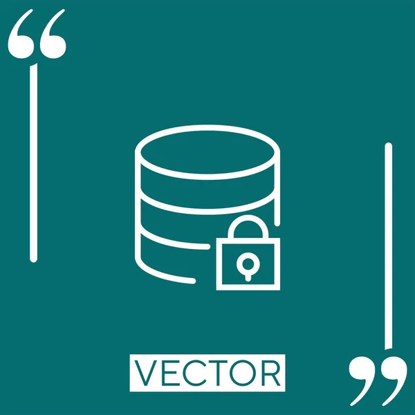 Base Datos Vector Icono Icono Lineal Línea Acariciada Editable — Vector de stock