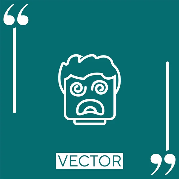 Ошеломленная Векторная Иконка Линейная Редактируемая Линия — стоковый вектор