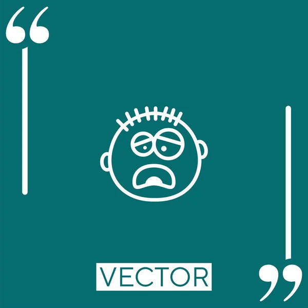 Verzweifelte Vektor Symbol Lineares Symbol Bearbeitbare Strichlinie — Stockvektor