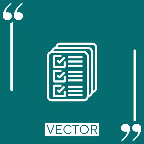 Dokumentiert Vektorsymbol Lineares Symbol Bearbeitbare Strichlinie — Stockvektor