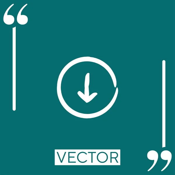 Flèche Vers Bas Icône Vectorielle Icône Linéaire Ligne Caressée Modifiable — Image vectorielle