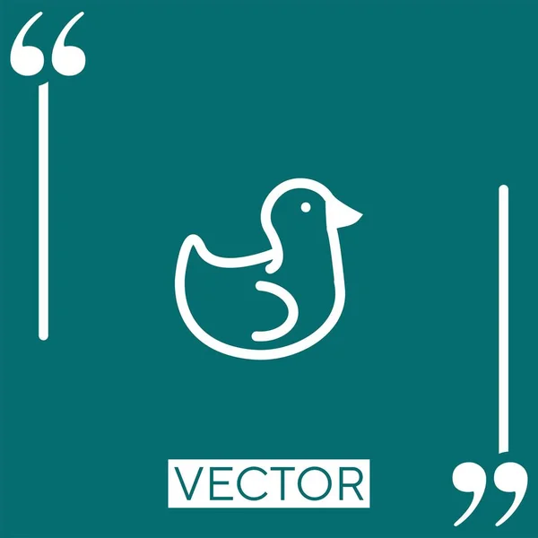 Duck Side View Outline Vector Icon Ícone Linear Linha Encadeada — Vetor de Stock