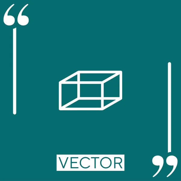 Hexaeder Vektorsymbol Lineares Symbol Editierbare Strichlinie — Stockvektor