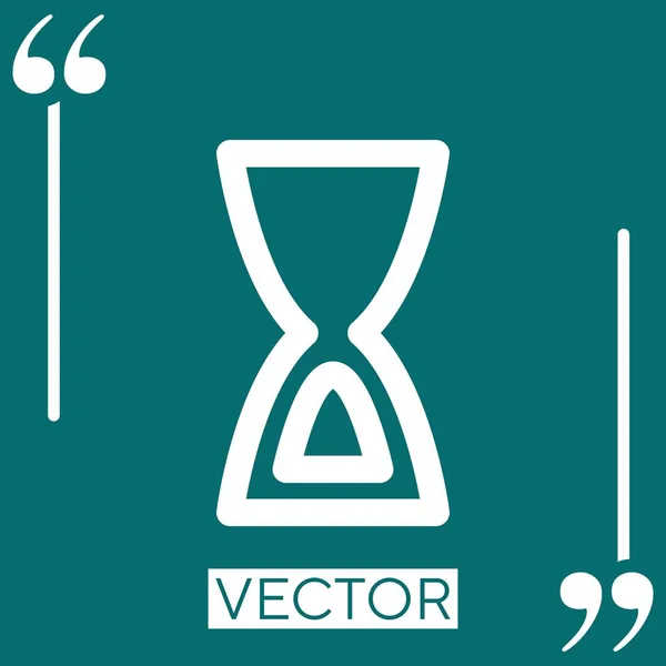 Sanduhr Vektor Symbol Lineares Symbol Editierbare Strichlinie — Stockvektor