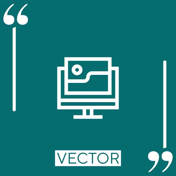 Icono Del Vector Imagen Icono Lineal Línea Acariciada Editable — Vector de stock