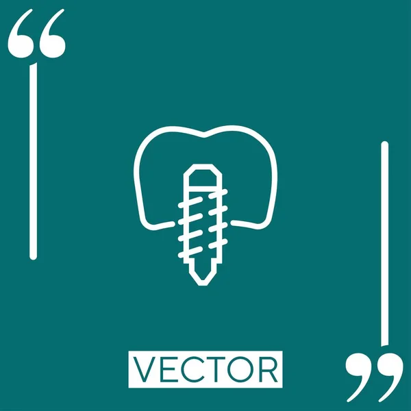 Implantes Ícone Vetorial Ícone Linear Linha Curso Editável — Vetor de Stock