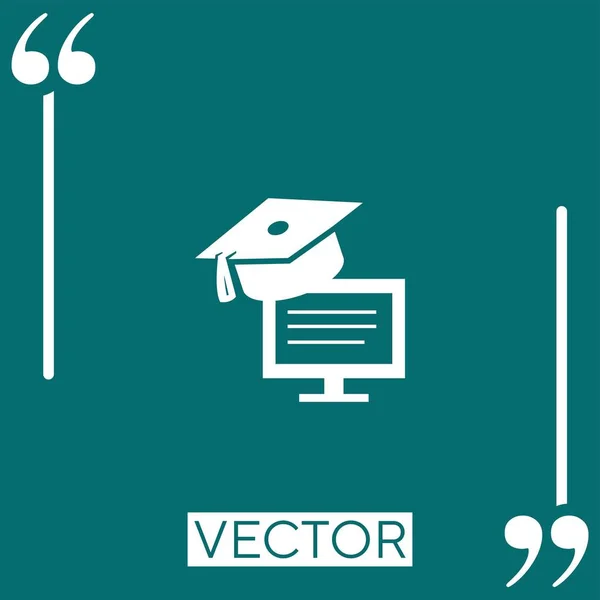Internet Education Graduation Vector Icon Linear Icon Editable Stroke Line — Stock Vector