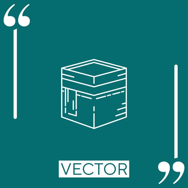 Kaaba Building Vector Icon Linear Icon Editable Stroke Line — Vetor de Stock