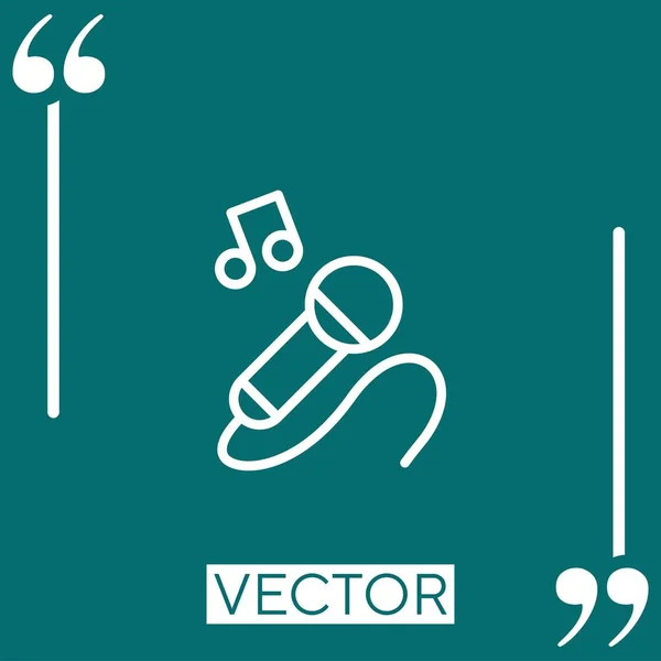 Karaoke Vektor Symbol Lineares Symbol Editierbare Strichlinie — Stockvektor