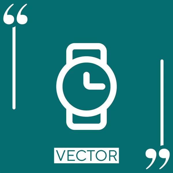 Armbanduhr Umreißt Lineares Symbol Editierbare Strichlinie — Stockvektor