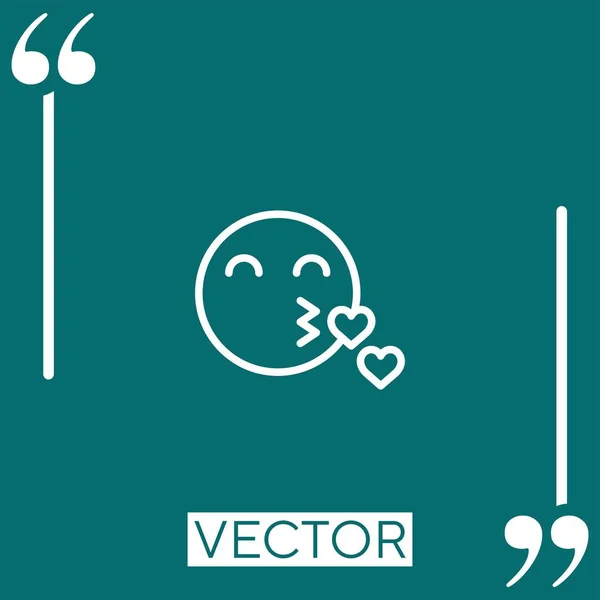 Ícone Vetorial Beijo Ícone Linear Linha Curso Editável — Vetor de Stock