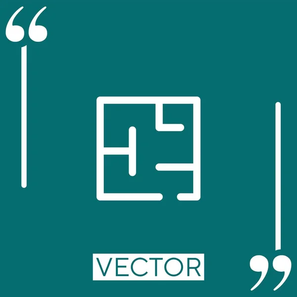 Labyrinth Vector Icon Linear Icon Editable Stroke Line — Stock Vector