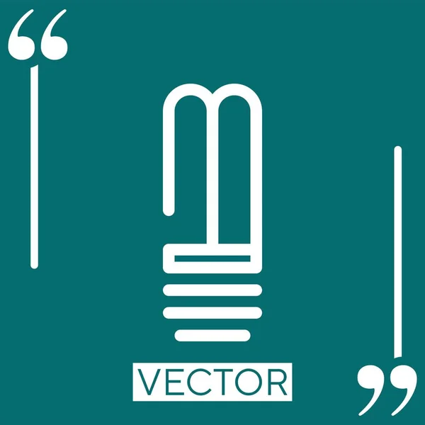 Ícone Vetor Lâmpada Luz Ícone Linear Linha Curso Editável — Vetor de Stock